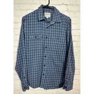 Lucky Brand Saturday Stretch long sleeve‎ blue flannel button up shirt, sz S